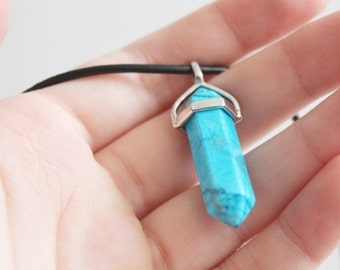 Turquoise crystal choker