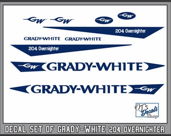 Grady-White 204 Overnighter Hull Replacement Decals Set