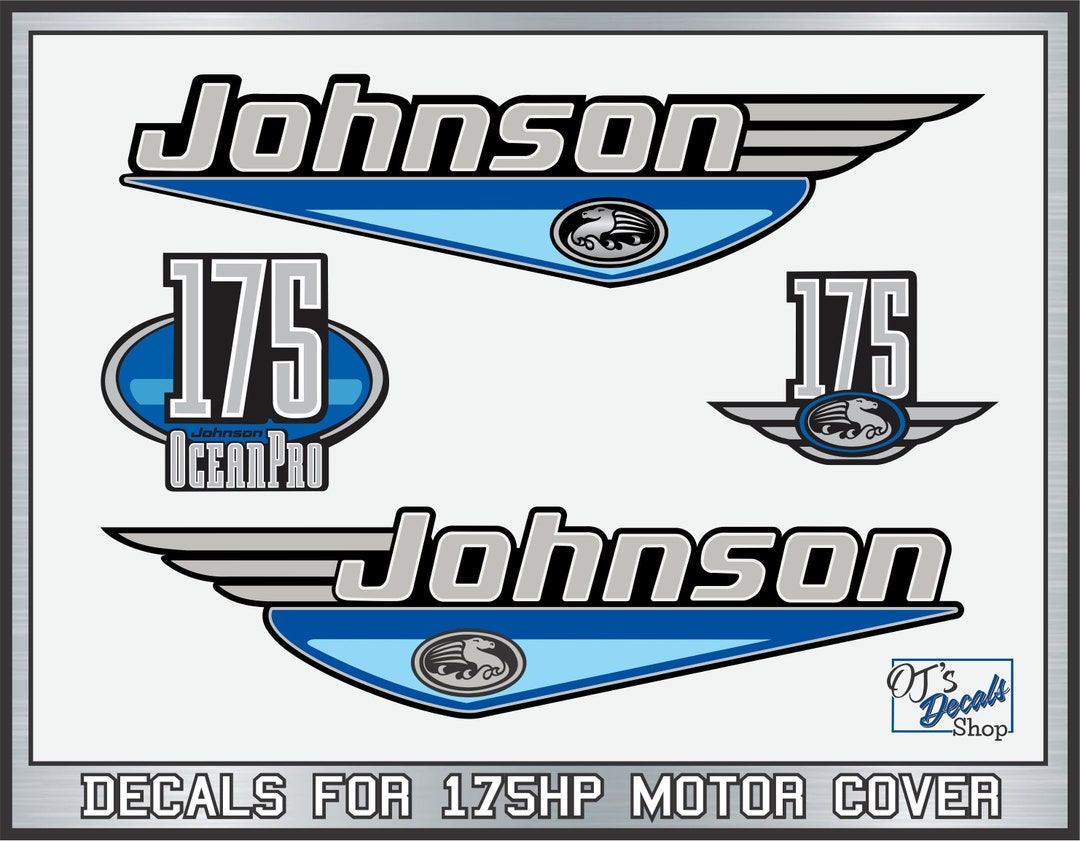 Johnson Ocean Pro 175hp Outboard Engine Replacement Die-cut Stickers - Etsy