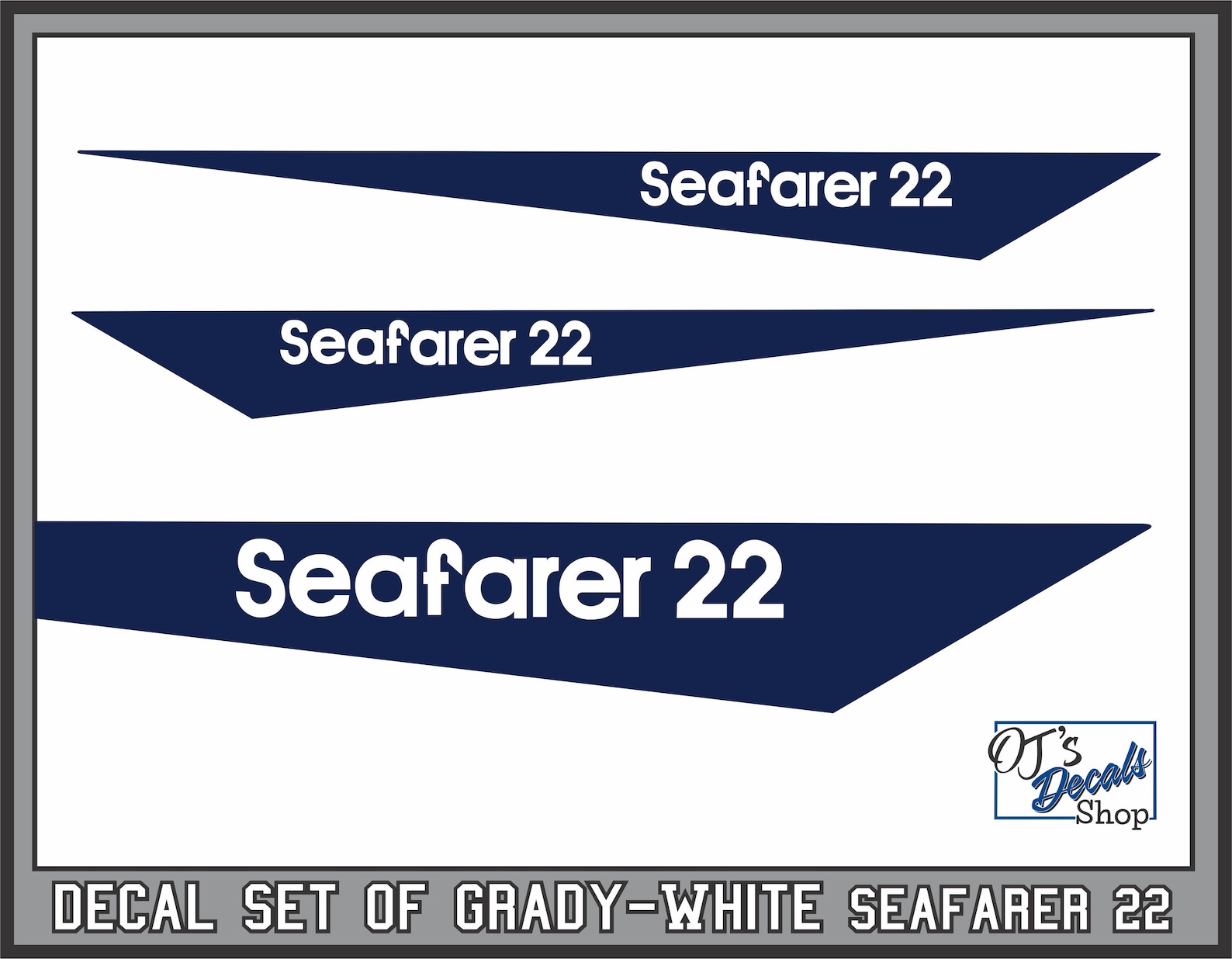 Grady White Seafarer 22 Hull Replacement Decals Set Etsy