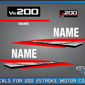 Yamaha 200hp 2 Stroke Outboard Engine Replacement Die-Cut Stickers