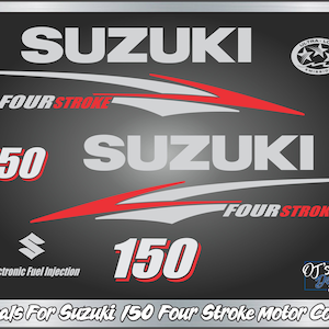 Suzuki 150hp Four Stroke Decal Kit - Outboard Engine Replacement Die-Cut Stickers