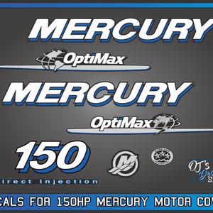 Mercury 150 Optimax Decal Kit - Outboard Engine Replacement Die-Cut Stickers