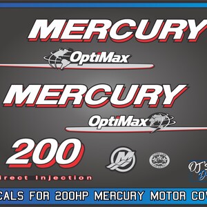 Mercury Optimax Decal Kit - Outboard Engine Replacement Die-Cut Stickers
