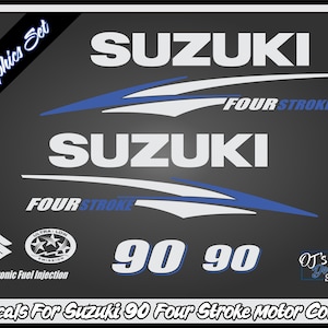Suzuki 90hp Four Stroke Decal Kit - Outboard Engine Replacement Die-Cut Stickers