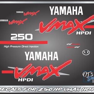 Yamaha VMAX HDPI 250HP Outboard Engine Replacement Die-Cut Stickers