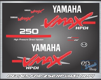 thumbnail image 2 of Yamaha VMAX V-Max 3M Scoop Letter Decals Stickers – Black/Red/Silver/White, USA Made 2 of 6
