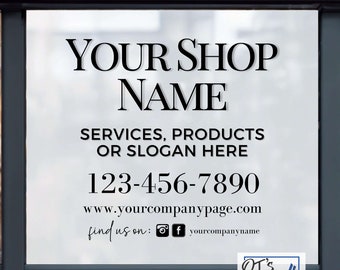 Custom Business Window Sign, Personalized Storefront Vinyl Decals, Shop Window Lettering, Window Decals, Signs for Business - Style 2