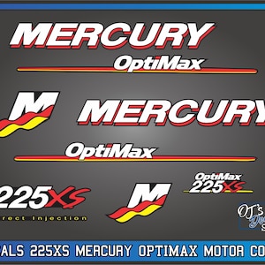 Mercury 225XS Optimax Decal Kit - Outboard Engine Replacement Die-Cut Stickers