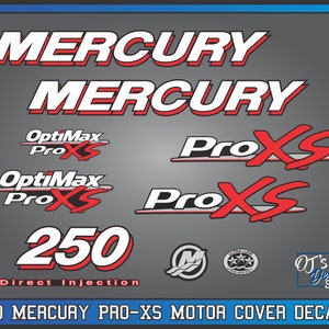 Mercury 250 Optimax Pro-XS Decal Kit - Outboard Engine Replacement Die-Cut Stickers