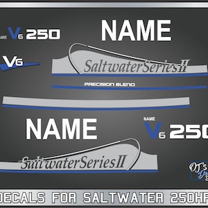 Yamaha Saltwater II PB 250HP Outboard Engine Replacement Die-Cut Stickers