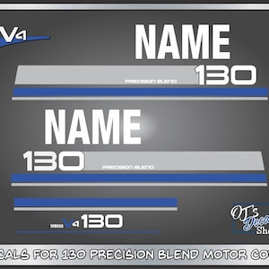 Yamaha 130hp Precision Blend V4 Outboard Engine Replacement Die-Cut Stickers