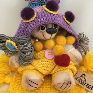Bear Angelino  - artist teddy bear, OOAK, artist bear
