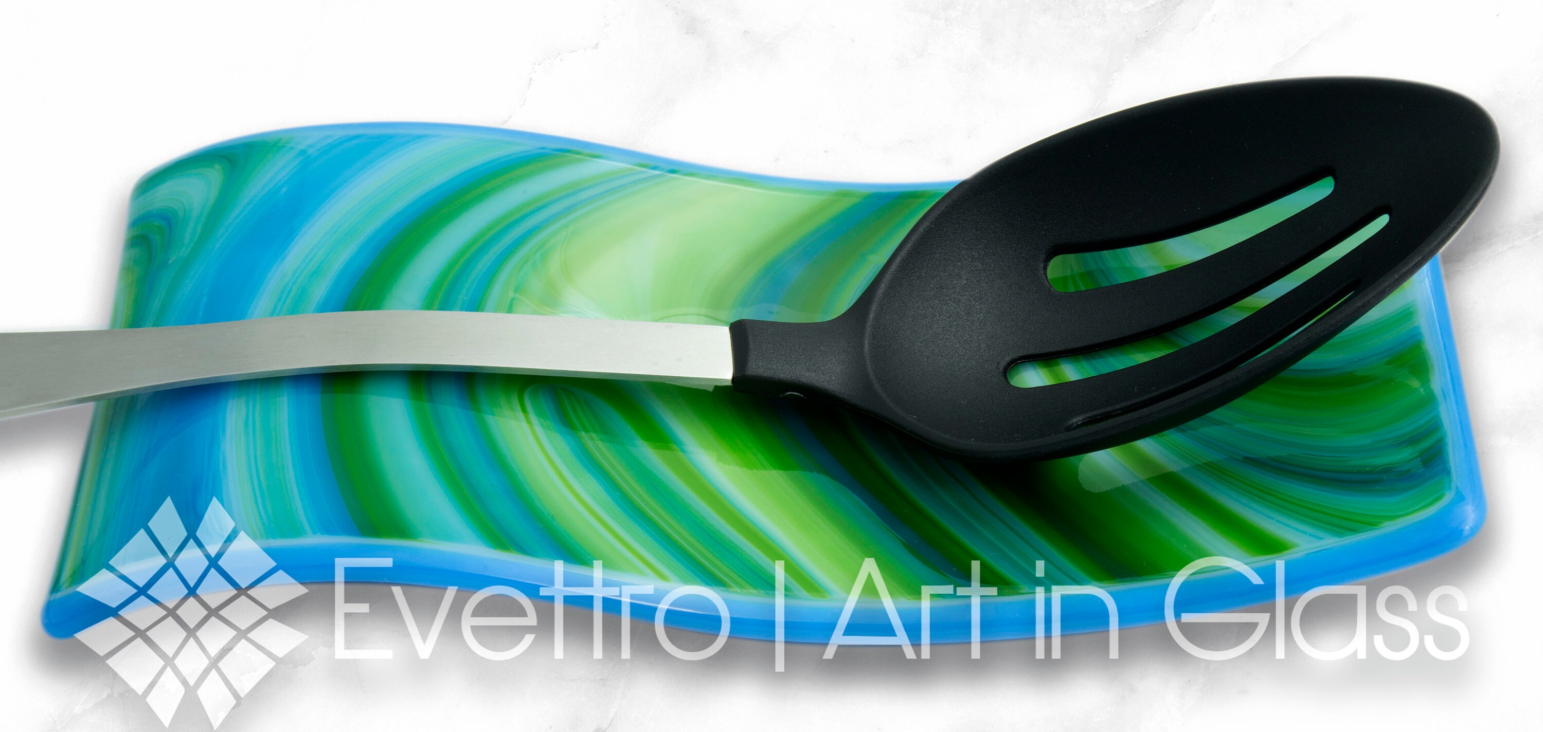 Swirled Ocean Blue & Green Spoon Rest Etsy