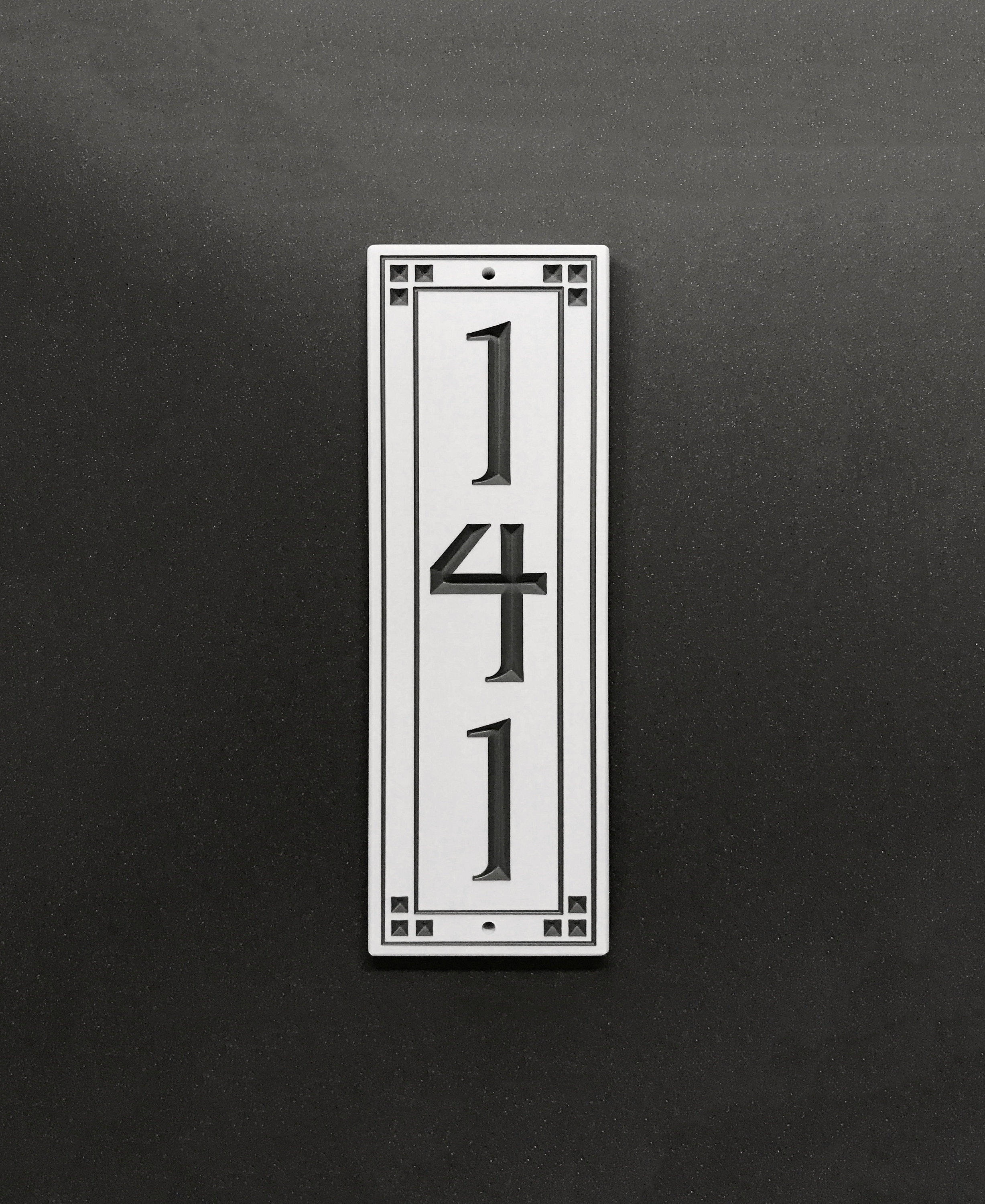 Vertical Prairie Address Sign - Engraved designer house numbers. Thre…