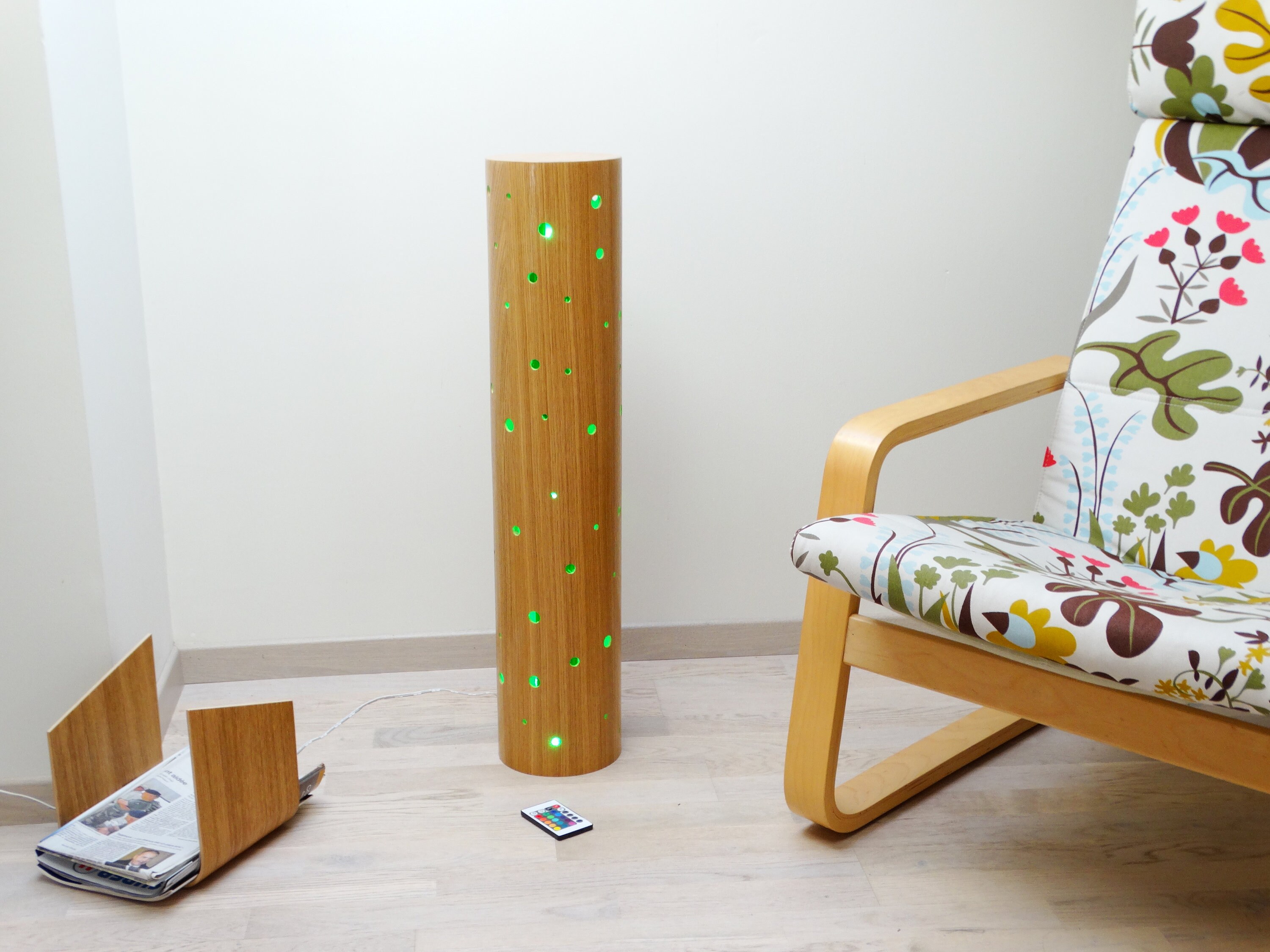 Lampe en Bois à Poser | Lampe Led Multicolore Luminaire Pour Chambre, Bureau, Salon Cadeau Original 