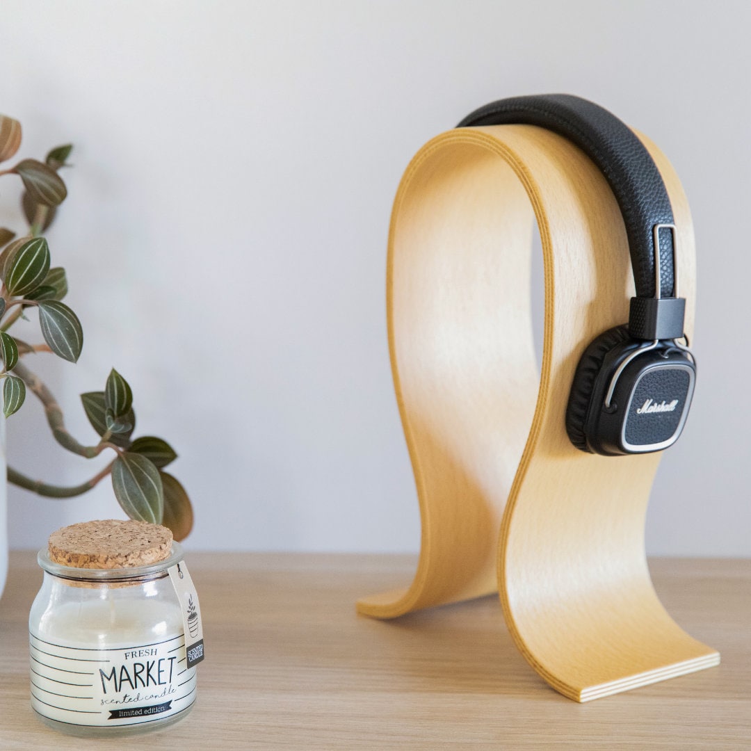 Support pour casque audio design en bois – CocoonAddict