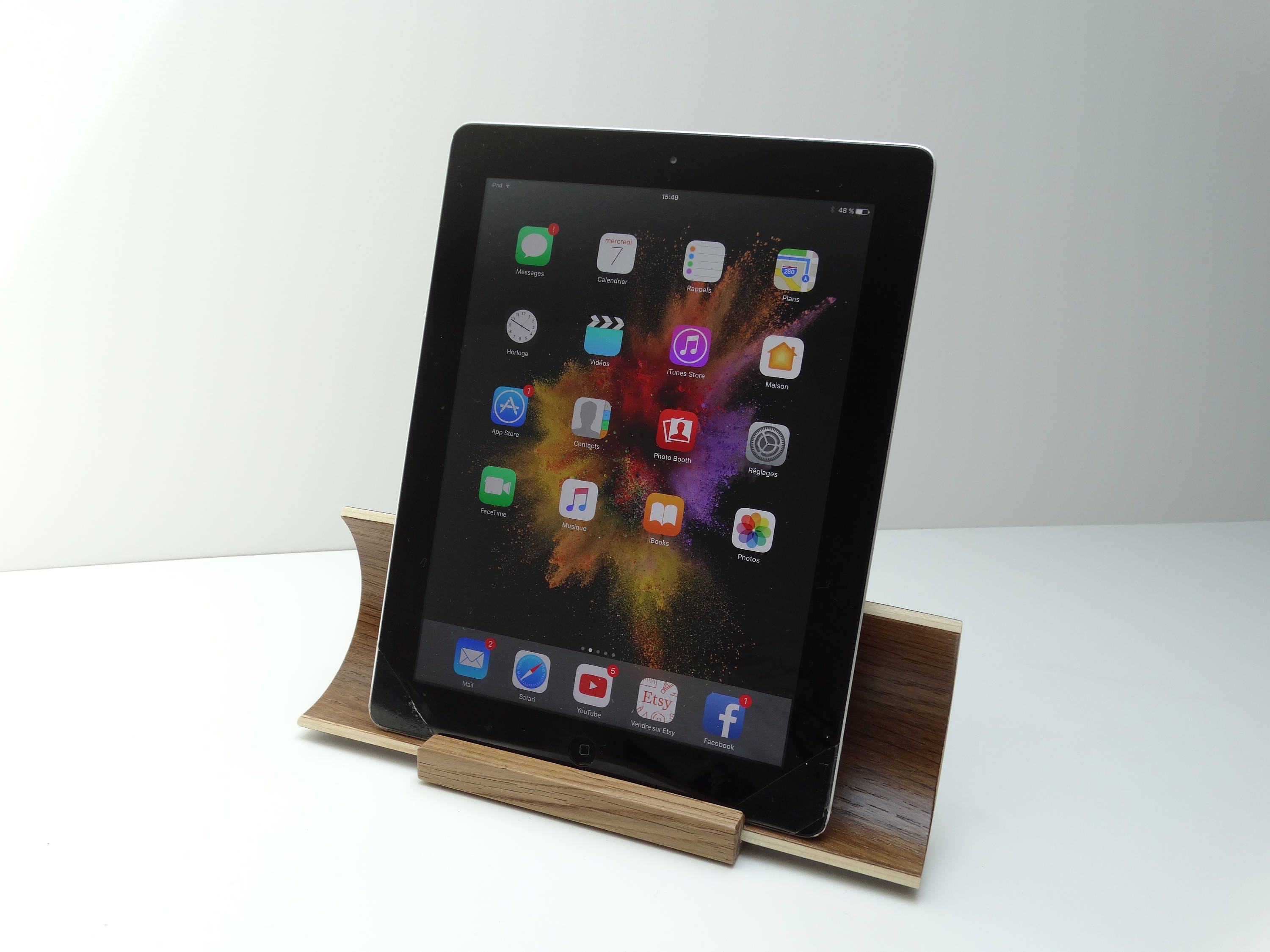 Support Ipad ou Support Tablette en Bois | Décoration de Bureau Accessoire Tablette Idée Cadeau Pour