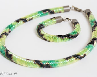 Seed bead set "Green snake"