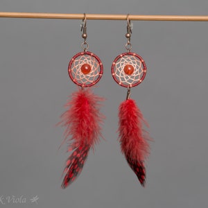 Boucles D’Oreilles Attrape-Rêves – Style Bohème Vintage – Plumes Naturelles – Cadeau Femme - 9