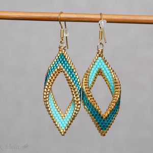 Seed bead earrings petals Moebius