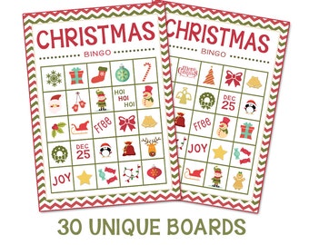 Instant Download-Christmas Bingo + Memory Game (30 Boards)