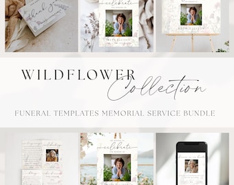 Funeral Wildflower Stationery Set: Celebration of Life Templates (Digital Download)