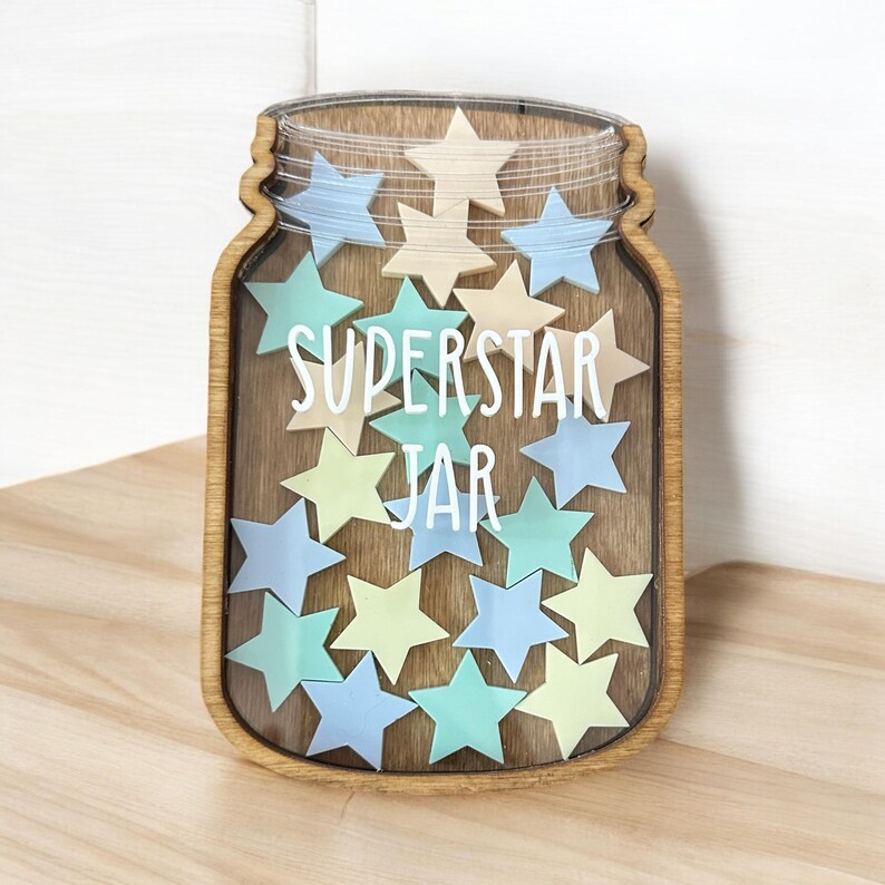 Custom Reward Jar With Tokens Star Reward Jar Classroom Teacher Reward