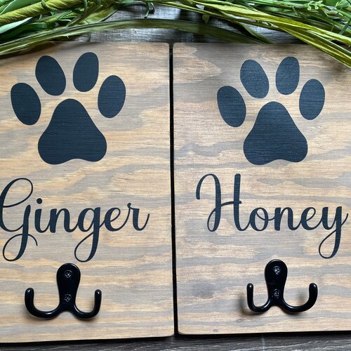 Personalized Dog Leash Holder for Wall Etsy