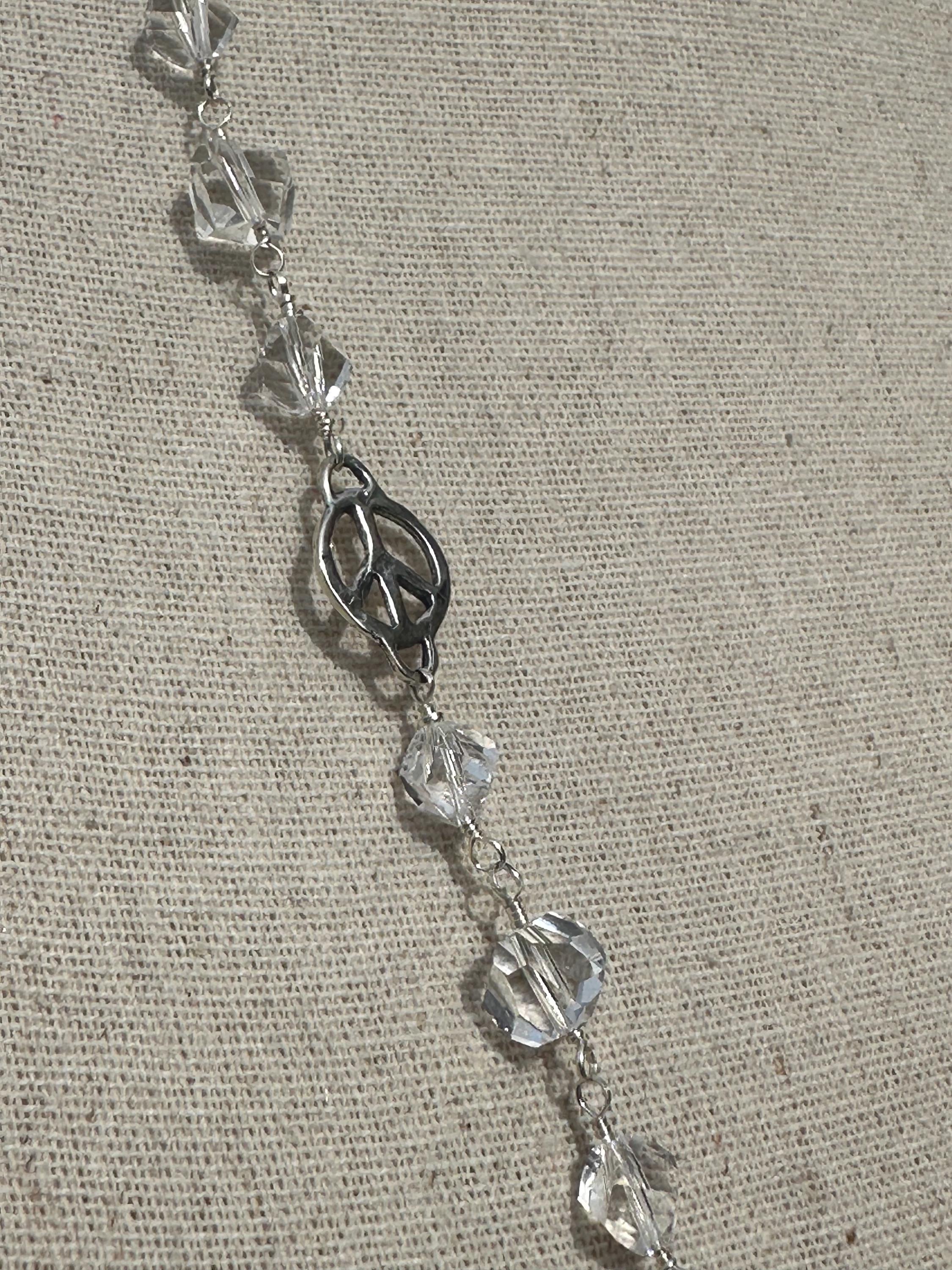 Clear Swarovski Crystal Sterling Silver Peace Necklace - Etsy