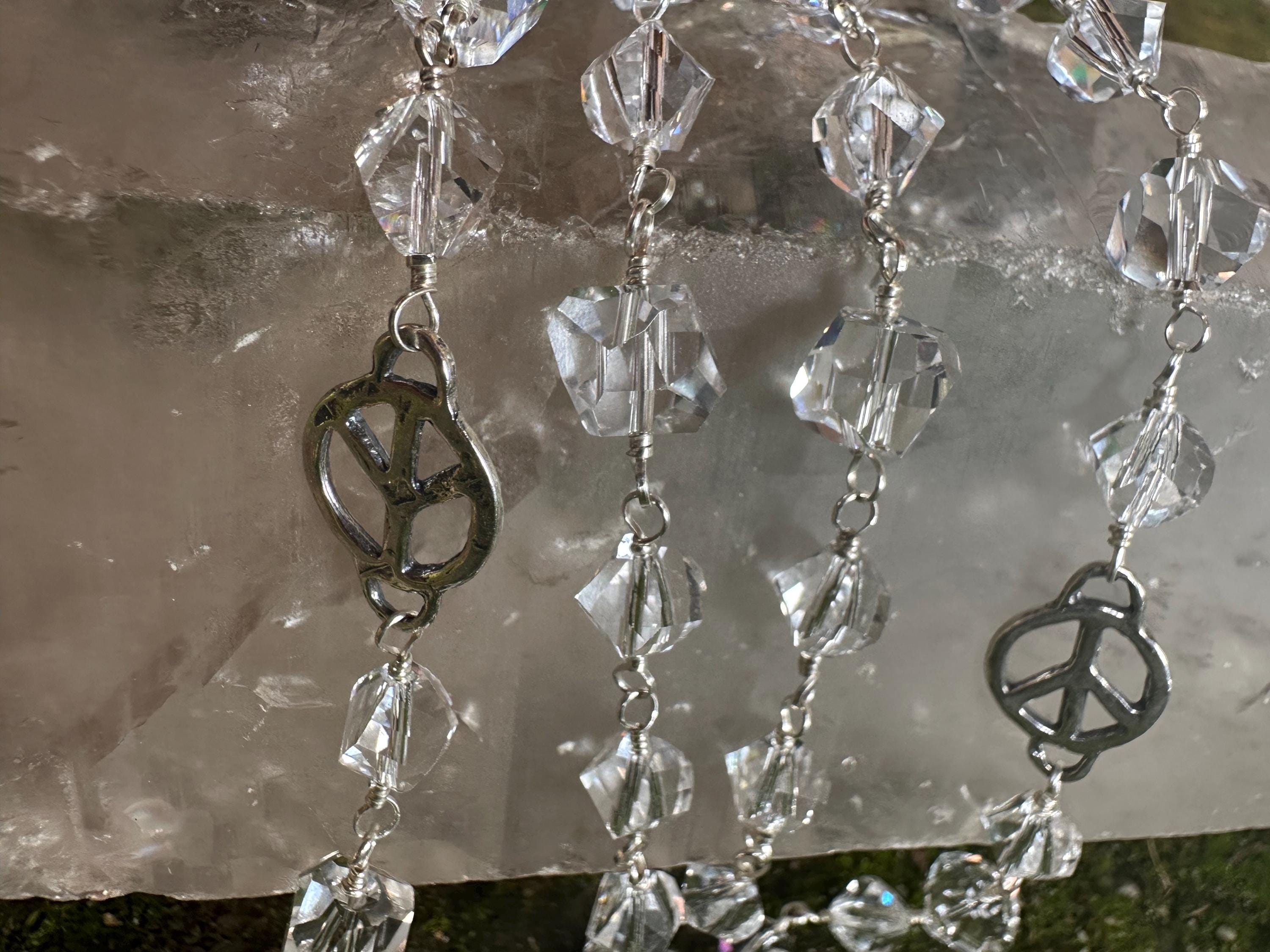Clear Swarovski Crystal Sterling Silver Peace Necklace - Etsy