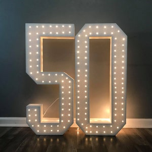 Marquee Numbers | Large Foam Numbers | Light-Up Letters | Light-Up Number 50| Large Foam Letter | Oversize Numbers | Large Numbers for Event