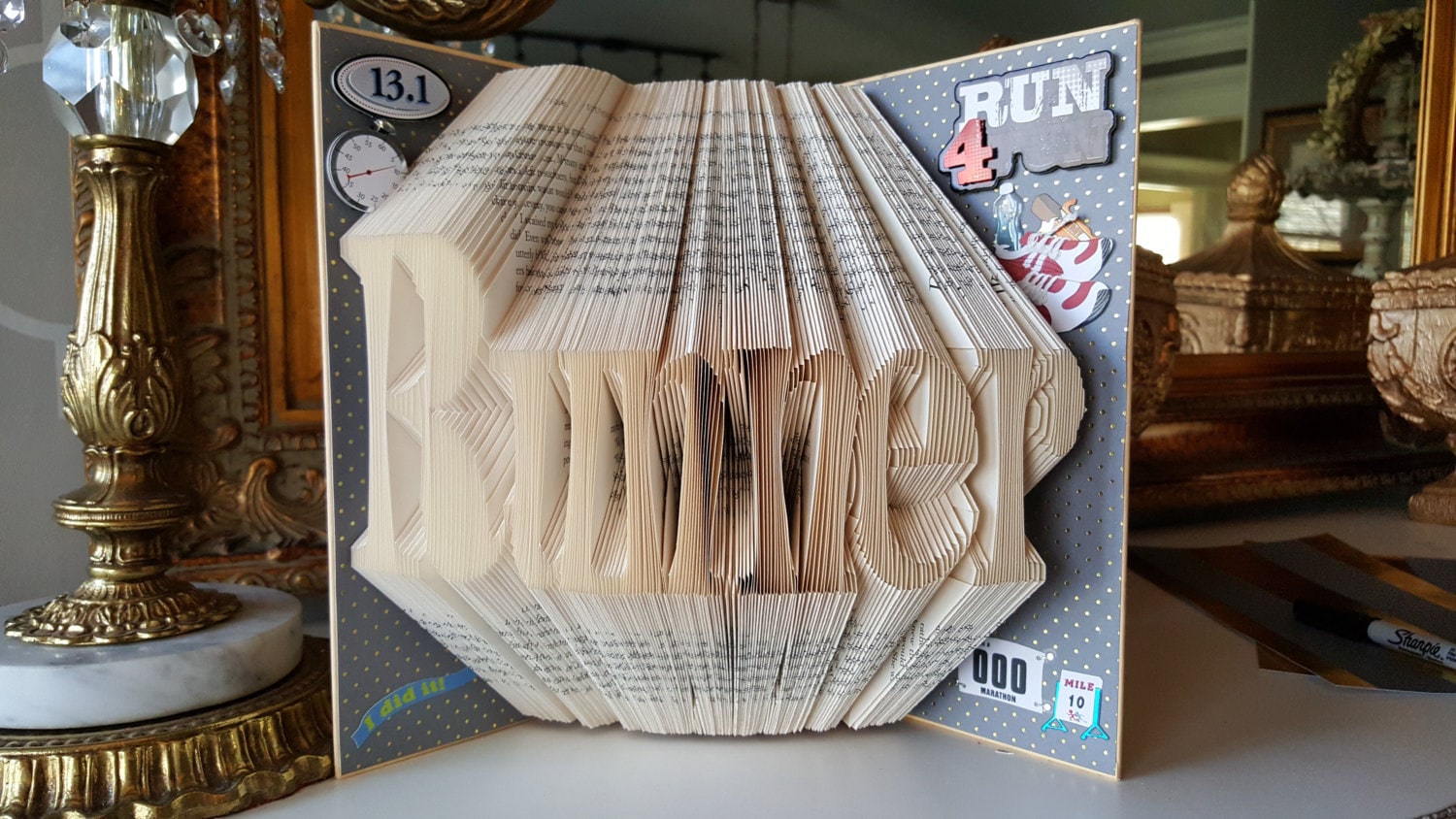 Runner Folded Book Marathon Runner Gift Runner Gift | Etsy