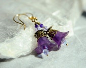 Purple Bell Flower Fairy Earrings
