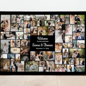 Poster Size Editable Wedding Photo Collage Template for 70 Photos, Collage, Canva, 24 x 36, Memorial, Funeral, Graduation, Celebration