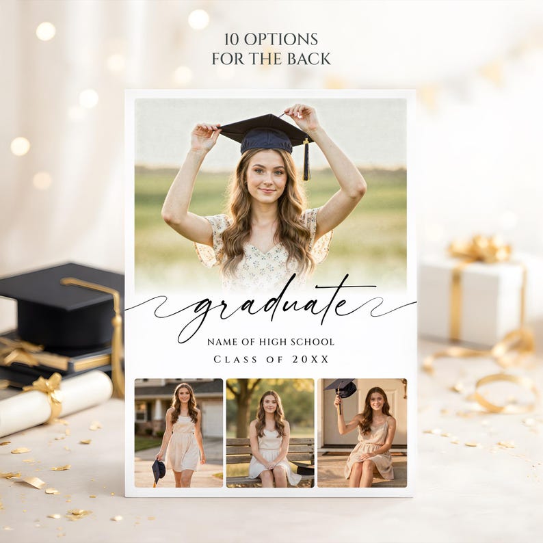 Graduation Invitation Template, Photo Graduation Announcement, Grad Party Invite, Class of 2026, Editable Canva (Digital Download), #G26 image 2