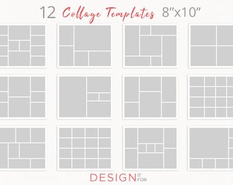 Photo Collage Template Psd, Storyboard template bundle, blog board template, collage for Photographer, 12 pieces, 8x10 inch