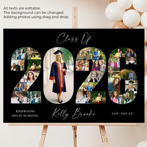 2026 Graduation Photo Collage Template, Graduation Party Welcome Sign