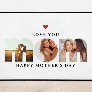 Mom Photo Collage Template, Editable Photo Gift for Mother&#39;s Day, Printable photo collage gift, Photo Collage for Mothers Day
