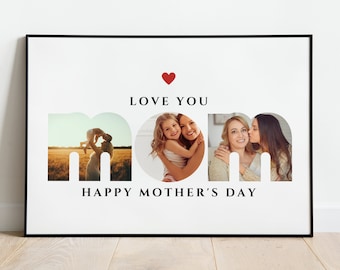 Mom Photo Collage Template, Editable Photo Gift for Mother's Day, Printable photo collage gift, Photo Collage for Mothers Day