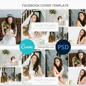 Facebook Collage Cover Template for Photographers, Canva Facebook Cover, Facebook Cover PSD