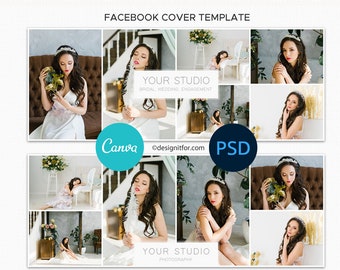 Facebook Collage Cover Template for Photographers, Canva Facebook Cover, Facebook Cover PSD