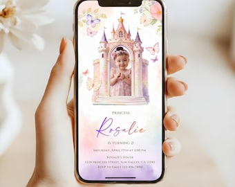 Princess Castle Birthday Animated Invitation | Editable Canva Video Invite | Photo Birthday Invitation for Any Age | Digital Download