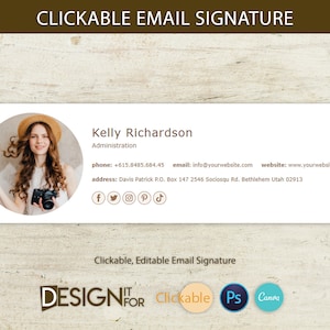 Clickable Email Signature Template, Gmail Email Signature with Logo, HTML Outlook Email Signature, Business Email Signature, Professional