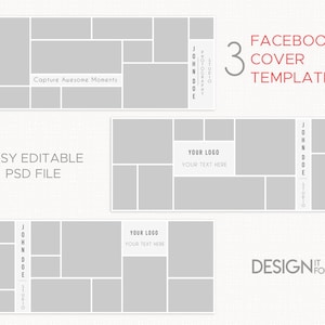 Facebook Cover Template Photography, Canva Collage Facebook Cover PSD for Pages, Instant Download