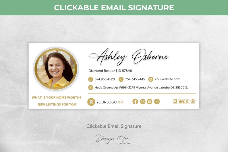Clickable Email Signature Realtor Email Signature Real Etsy
