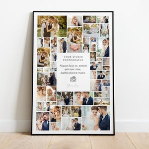Poster Size Photo Collage Template, Editable Funeral Poster Photo Display , Canva Collage, Printable , Graduation, Memorial, Celebration