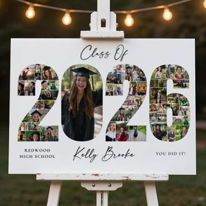2026 Graduation Photo Collage Template, Graduation Party Welcome Sign
