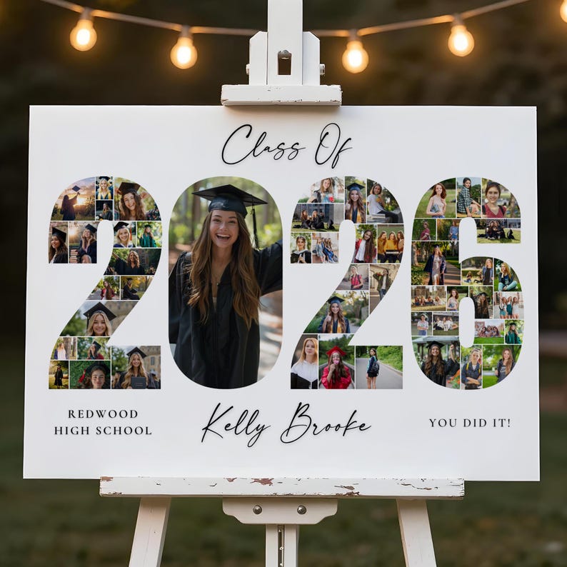 2026 Graduation Photo Collage Template, Graduation Party Welcome Sign