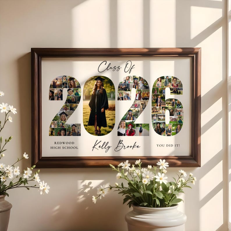 2026 Graduation Photo Collage Template, Graduation Party Welcome Sign